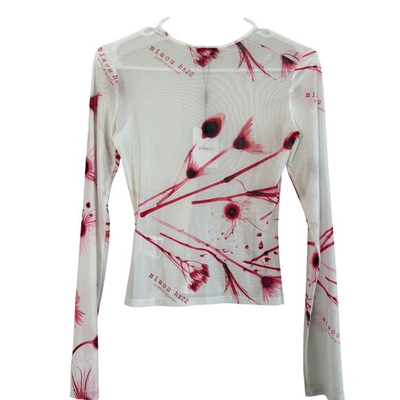 Miaou Long Sleeve Tee Xray Flower NEW NWT Size Extra Small - Picture 6 of 10